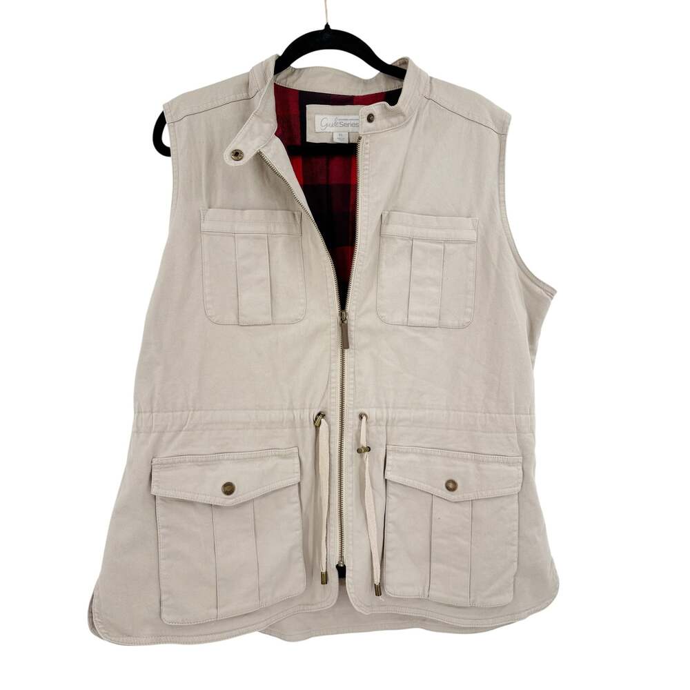 GANDER Mountain Vest Size XL Guide Series Pockets Utility Flannel Interior - Picture 2 of 6